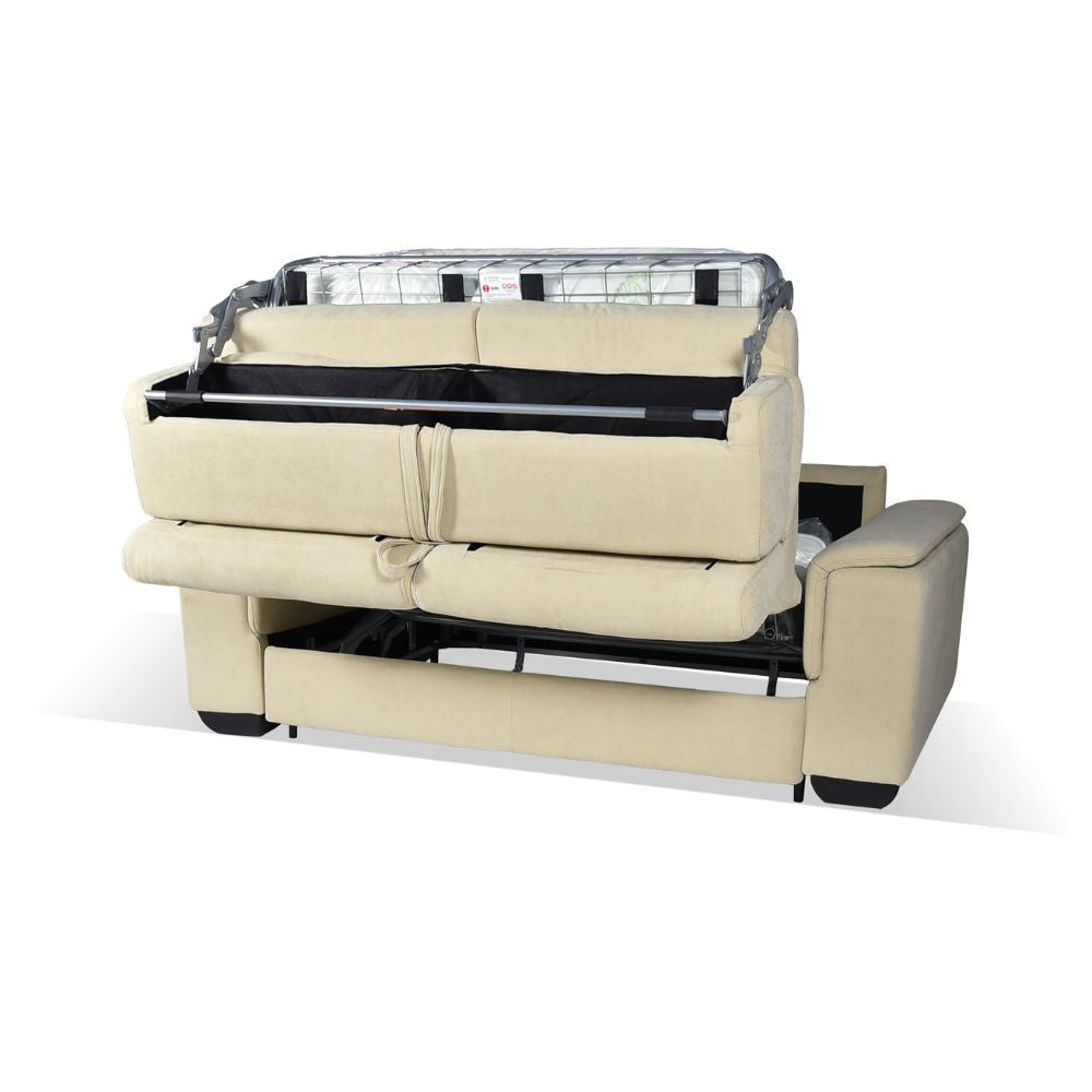 Divano letto Mercurio 2 posti in tessuto Plutone 02 crema