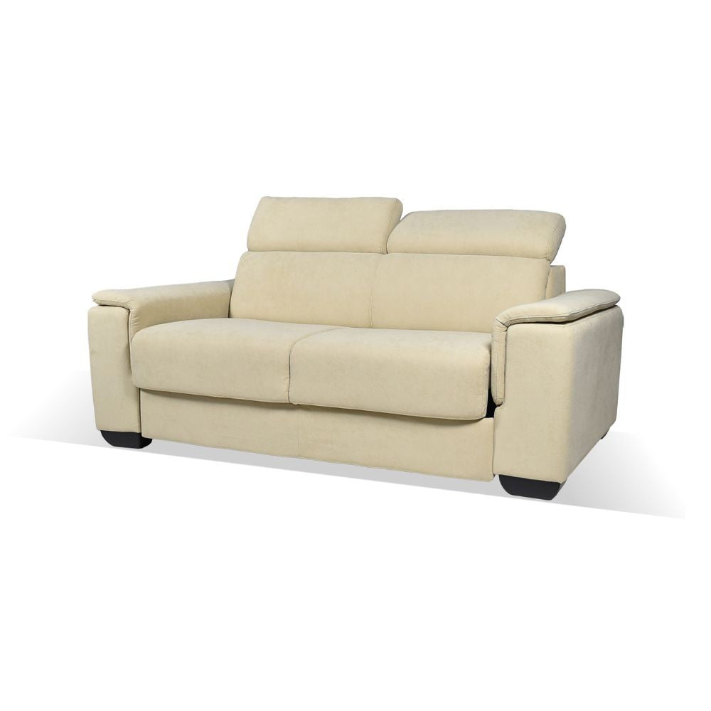 Divano letto Mercurio 2 posti in tessuto Plutone 02 crema