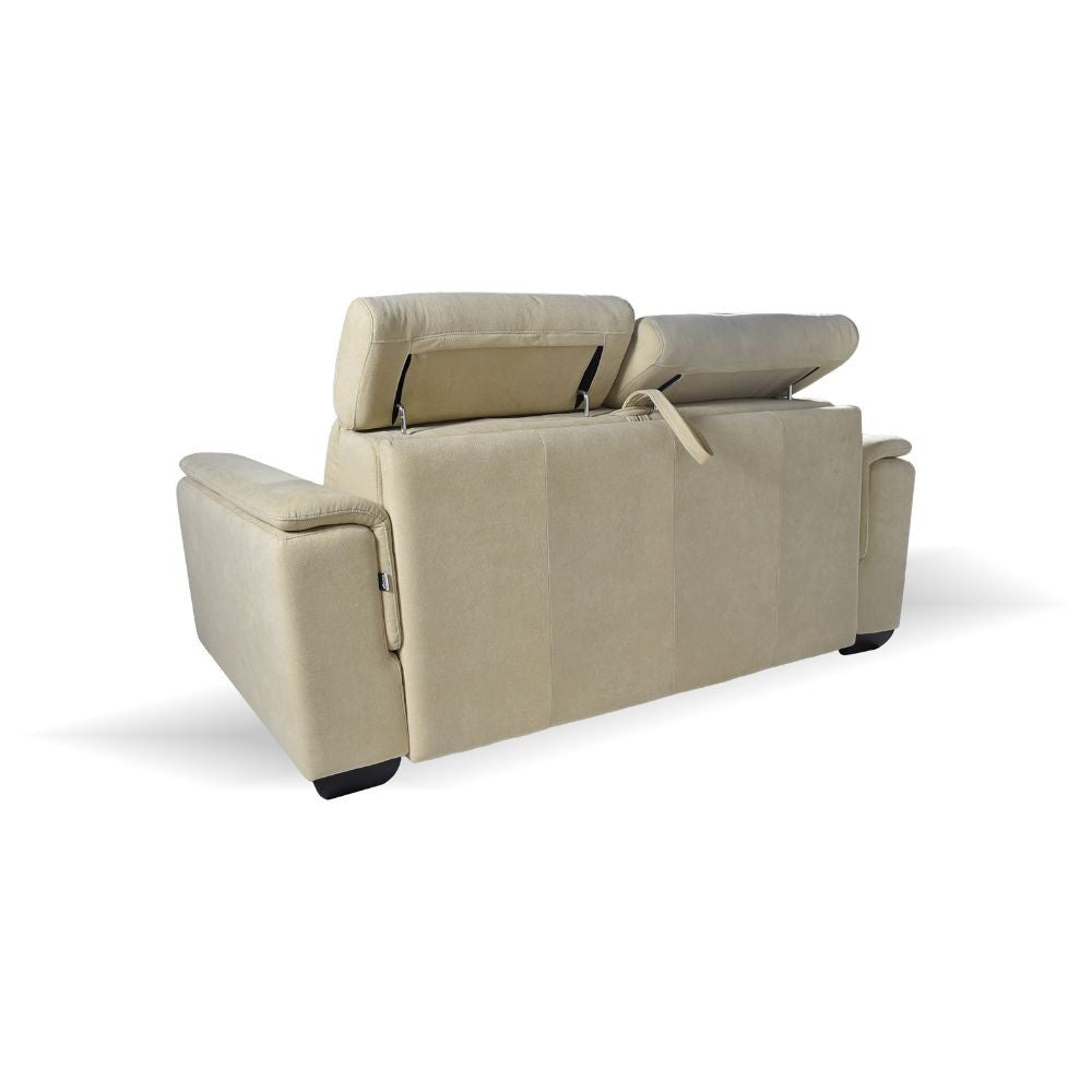 Divano letto Mercurio 2 posti in tessuto Plutone 02 crema