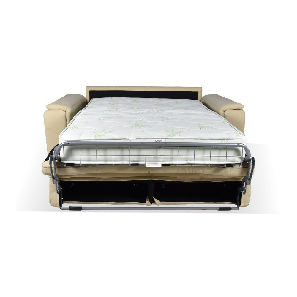 Divano letto Mercurio 2 posti in tessuto Plutone 02 crema
