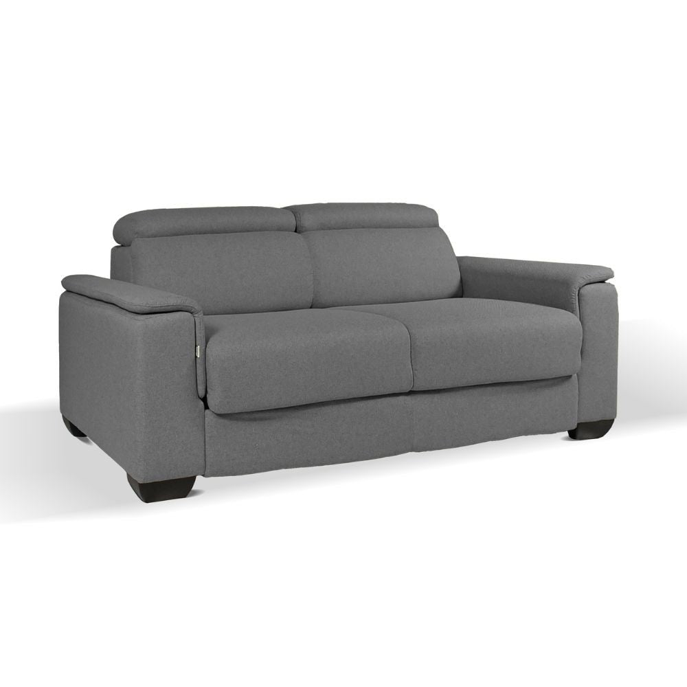 Divano letto Mercurio 3 posti in tessuto Barrel 90 grigio
