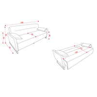Divano letto Odin 3 posti in tessuto beige