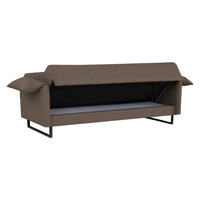 Divano letto Odin 3 posti in tessuto beige