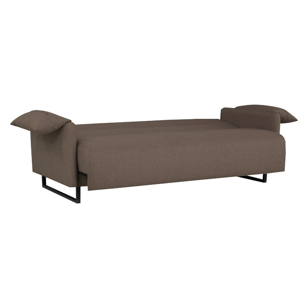 Divano letto Odin 3 posti in tessuto beige