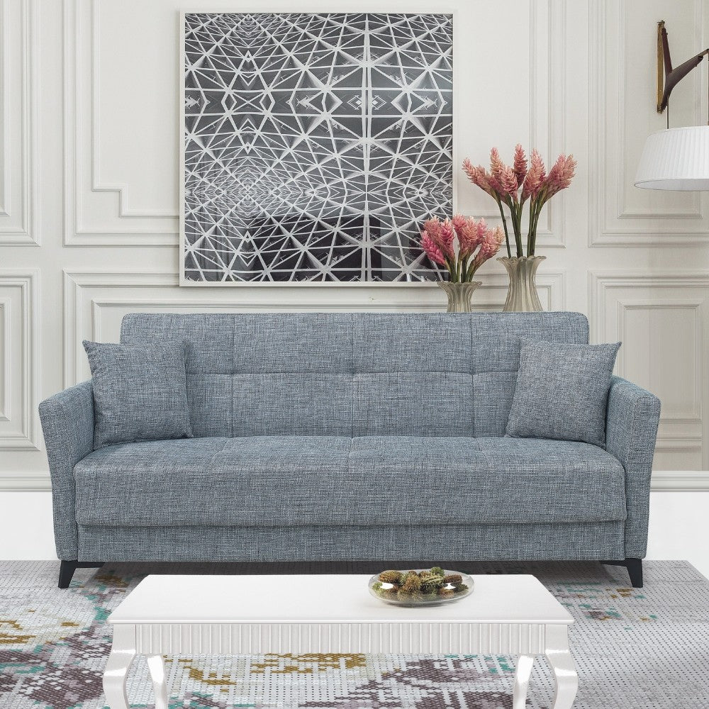 Divano Loren 3 posti con letto contenitore in tessuto colore Mina 14 grigio