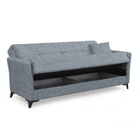 Divano Loren 3 posti con letto contenitore in tessuto colore Mina 14 grigio