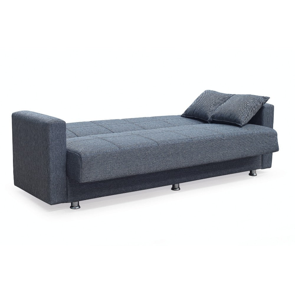Divano Marbella 3 posti con letto contenitore in tessuto Mina 10 grigio scuro