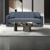 Divano Marbella 3 posti con letto contenitore in tessuto Mina 10 grigio scuro