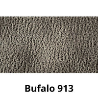 Divano Marzia 3 posti con schienali basculanti e poggiatesta reclinabili in tessuto buffalo 913 marrone