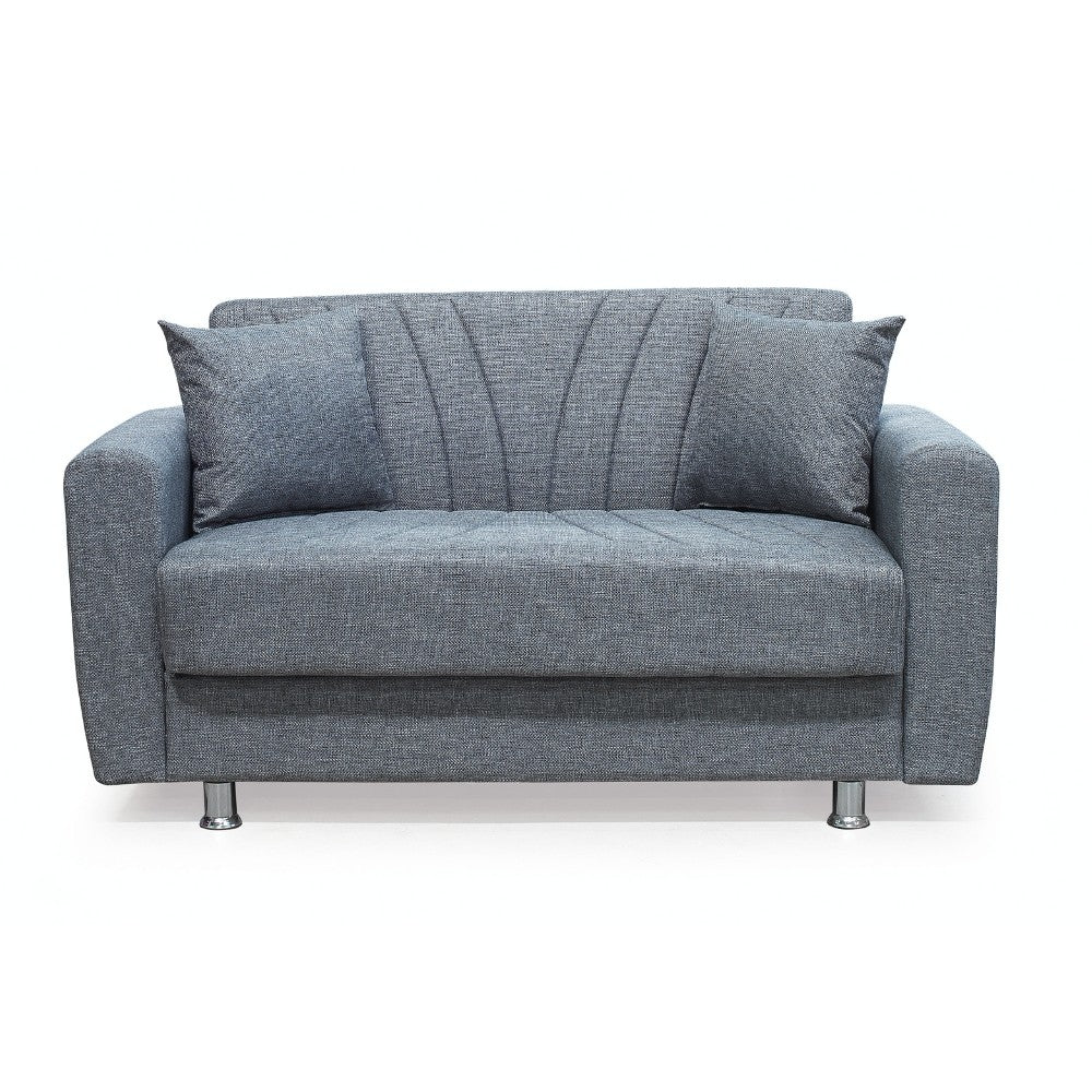 Divano Poem 2 posti con letto contenitore in tessuto Mina 11 grigio