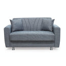 Divano Poem 2 posti con letto contenitore in tessuto Mina 11 grigio
