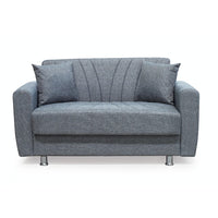 Divano Poem 2 posti con letto contenitore in tessuto Mina 11 grigio