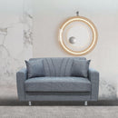 Divano Poem 2 posti con letto contenitore in tessuto Mina 11 grigio
