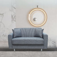 Divano Poem 2 posti con letto contenitore in tessuto Mina 11 grigio
