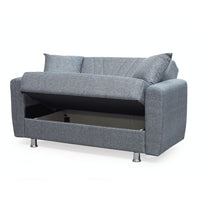 Divano Poem 2 posti con letto contenitore in tessuto Mina 11 grigio