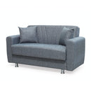 Divano Poem 2 posti con letto contenitore in tessuto Mina 11 grigio