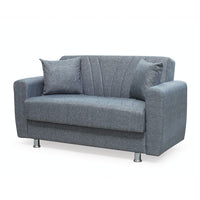 Divano Poem 2 posti con letto contenitore in tessuto Mina 11 grigio