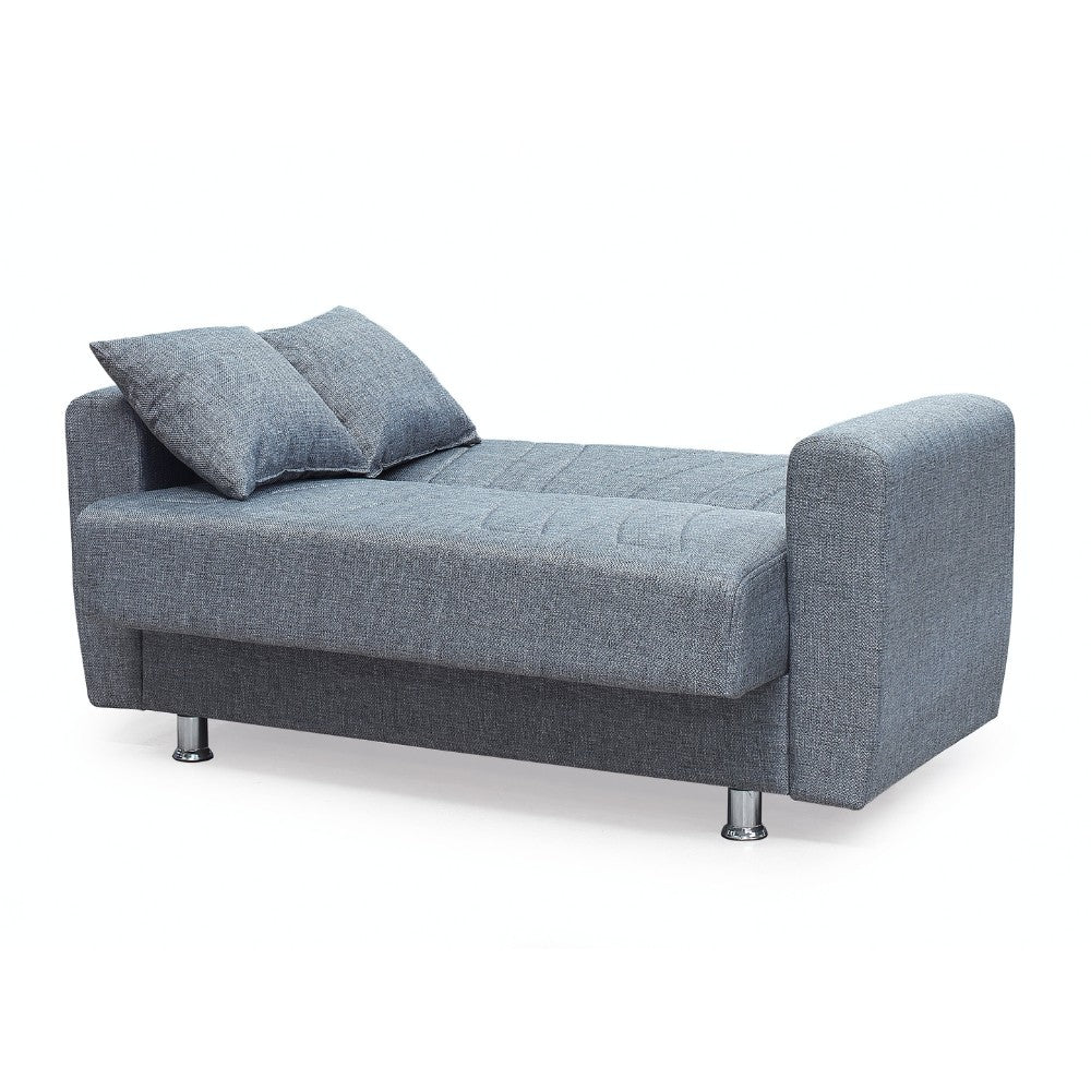 Divano Poem 2 posti con letto contenitore in tessuto Mina 11 grigio