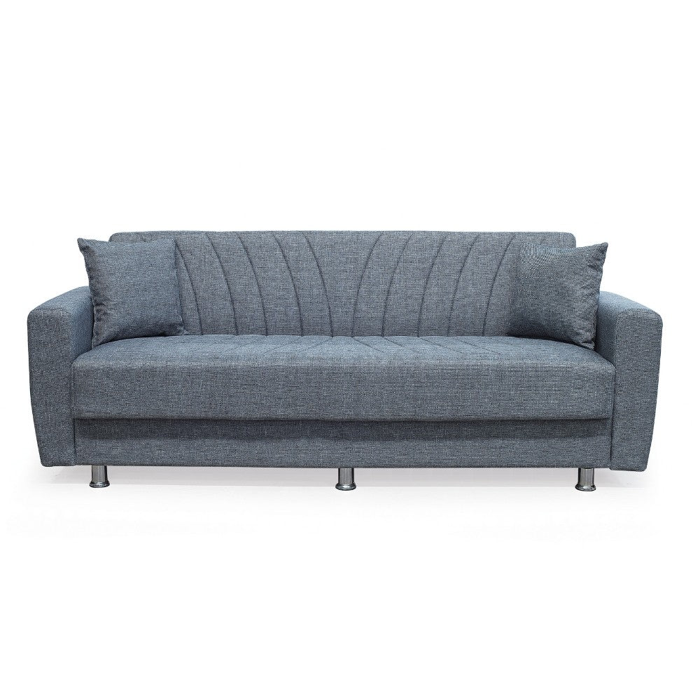 Divano Poem 3 posti con letto contenitore in tessuto Mina 11 grigio
