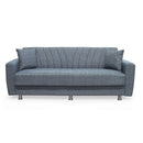 Divano Poem 3 posti con letto contenitore in tessuto Mina 11 grigio