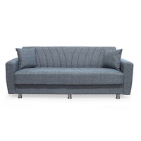 Divano Poem 3 posti con letto contenitore in tessuto Mina 11 grigio