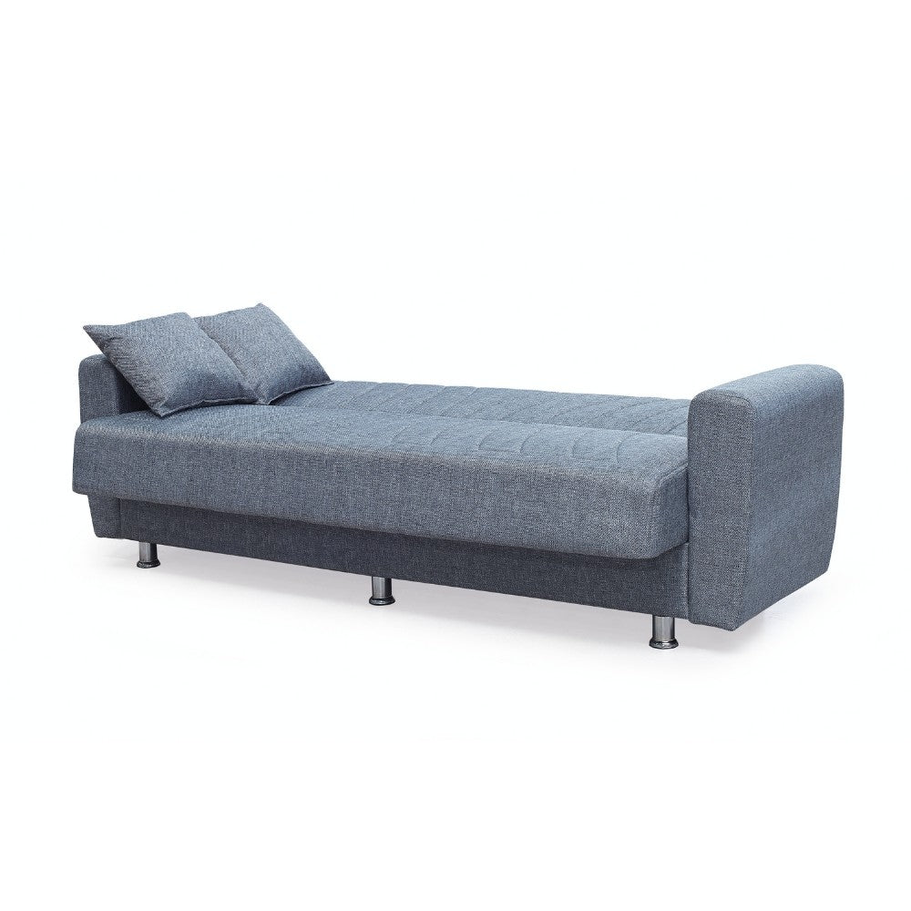 Divano Poem 3 posti con letto contenitore in tessuto Mina 11 grigio