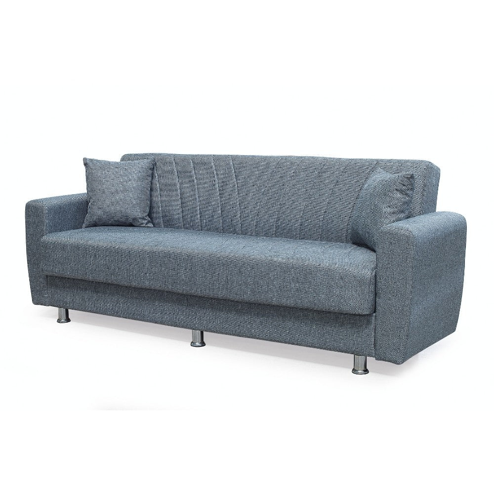 Divano Poem 3 posti con letto contenitore in tessuto Mina 11 grigio