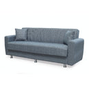 Divano Poem 3 posti con letto contenitore in tessuto Mina 11 grigio