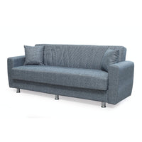 Divano Poem 3 posti con letto contenitore in tessuto Mina 11 grigio