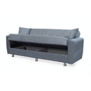 Divano Poem 3 posti con letto contenitore in tessuto Mina 11 grigio
