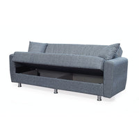 Divano Poem 3 posti con letto contenitore in tessuto Mina 11 grigio