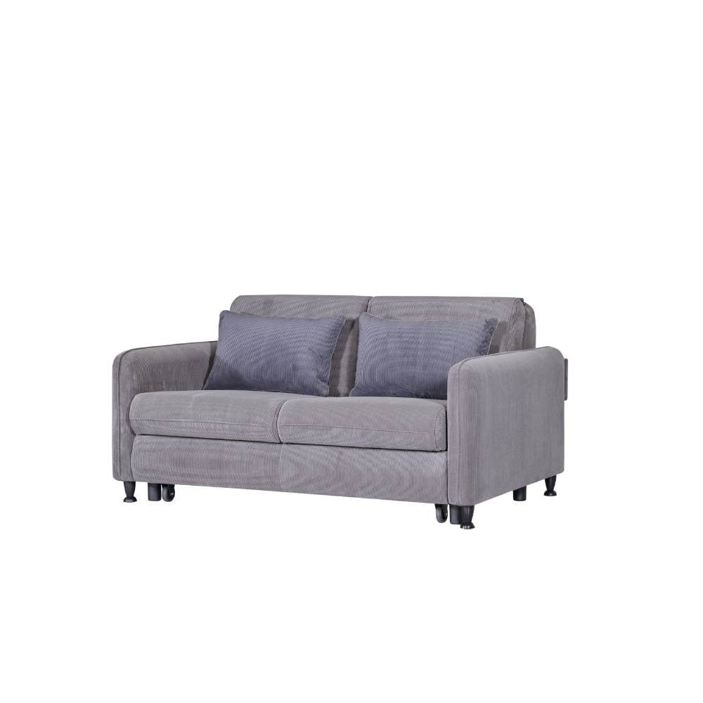 Divano Ravit grigio con letto estraibile e contenitore