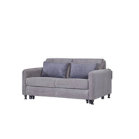 Divano Ravit grigio con letto estraibile e contenitore