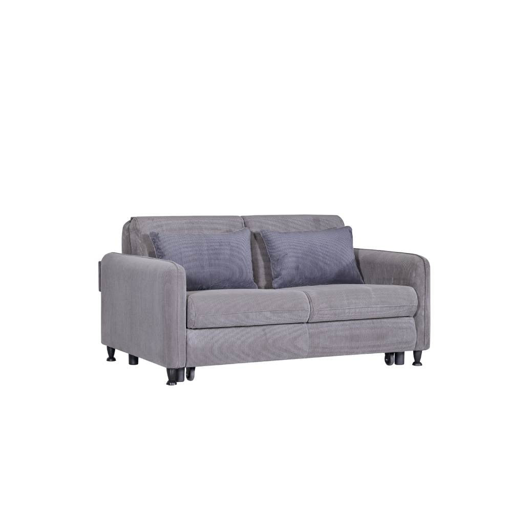 Divano Ravit grigio con letto estraibile e contenitore