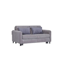 Divano Ravit grigio con letto estraibile e contenitore