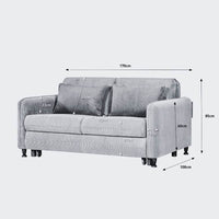 Divano Ravit grigio con letto estraibile e contenitore