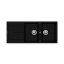 Enigma D200 lavello 2 vasche e gocciolatoio nero