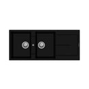 Enigma D200 lavello 2 vasche e gocciolatoio nero