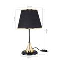 Lampada da tavolo Aden metallo e paralume tessuto nero ASZ1632