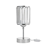 Lampada da tavolo Alis cromata e paralume effetto cristallo MNG7079