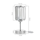 Lampada da tavolo Alis cromata e paralume effetto cristallo MNG7079