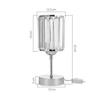 Lampada da tavolo Alis cromata e paralume effetto cristallo MNG7079