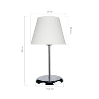 Lampada da tavolo Elva ASZ1047 in metallo e paralume tessuto