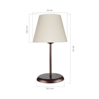 Lampada da tavolo Elva ASZ1050 in metallo e paralume tessuto