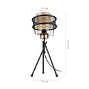 Lampada da tavolo Grande MDL3713 in ferro intrecciato paralume vetro