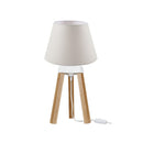 Lampada da tavolo PIKORO2632 con paralume bianco e base rovere