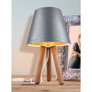 Lampada da tavolo Pino ASZ1453 treppiede legno e paralume grigio