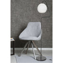 Lampada da terra a stelo Yumak MDL4256 grigio e paralume tessuto bianco