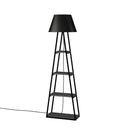 Lampada da terra Pal struttura e paralume nero con mensole antracite 50x165