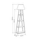 Lampada da terra Pal struttura e paralume nero con mensole antracite 50x165